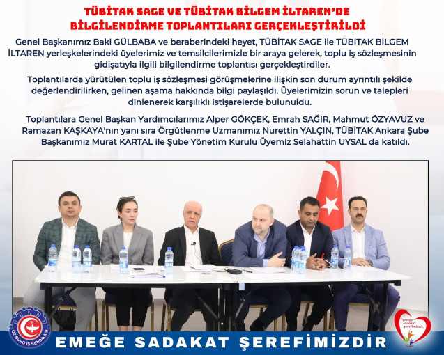 TÜBİTAK SAGE VE TÜBİTAK BİLGEM İLTAREN'DE BİLGİLENDİRME TOPLANTILARI GERÇEKLEŞTİRİLDİ